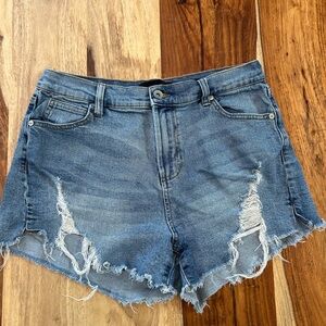 Kendall & Kylie Distressed Blue Jean Shorts the icon short 9/29